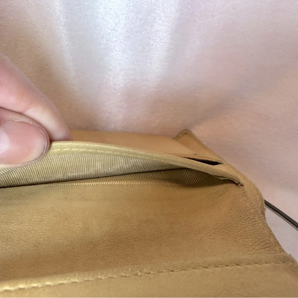 Chanel Bifold Wallet 6-Series Beige Caviar Vintage Authentic W Card Rare 2000s - Picture 10 of 15